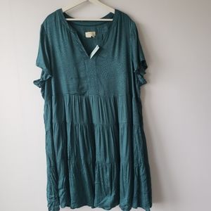 Anthropologie Maeve Sacha jacquard tiered tunic dress size 3X